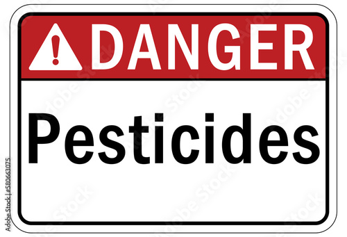 Pesticide chemical hazard sign and labels
