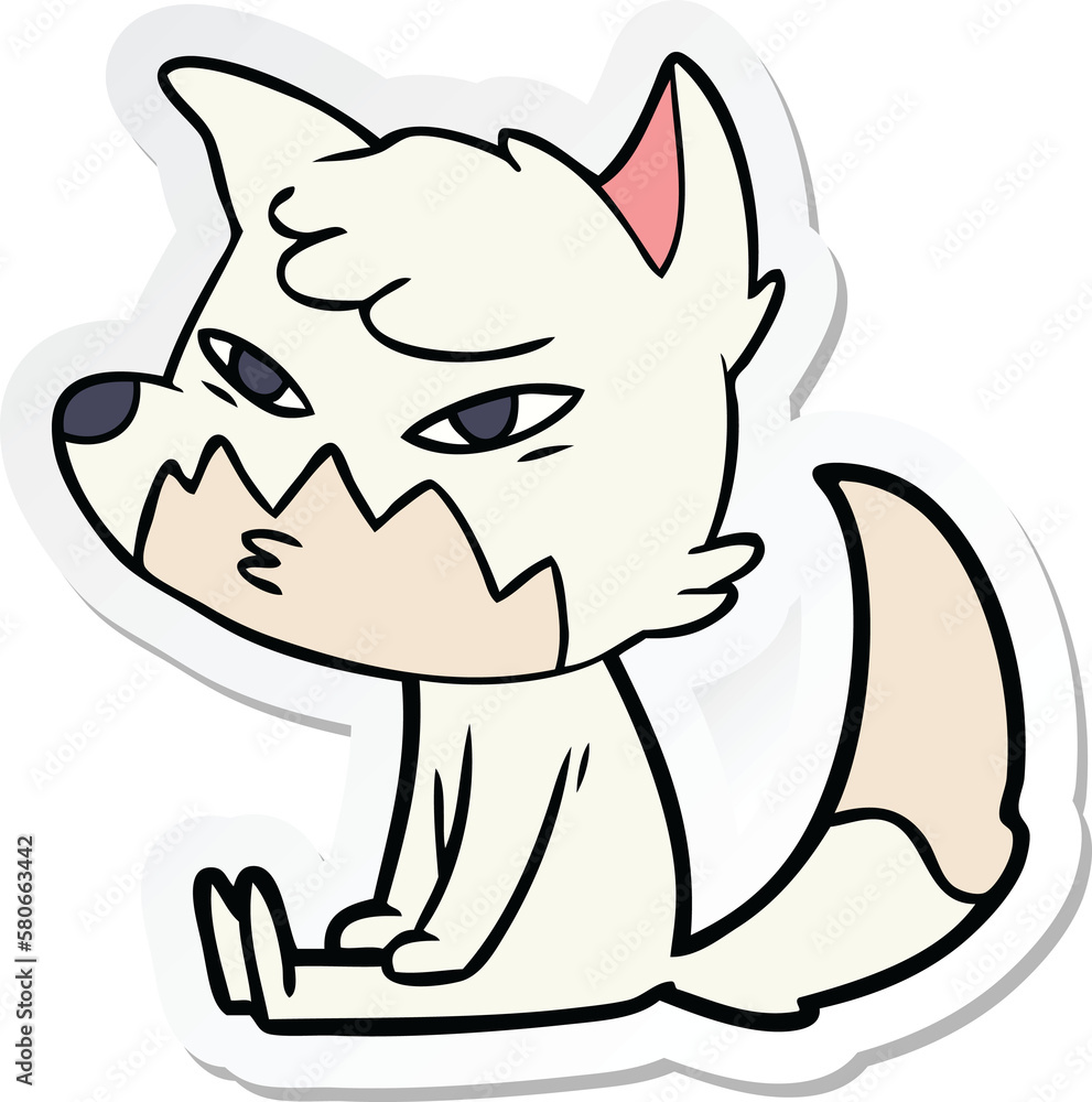 sticker of a clever cartoon fox sticker of a clever cartoon fox