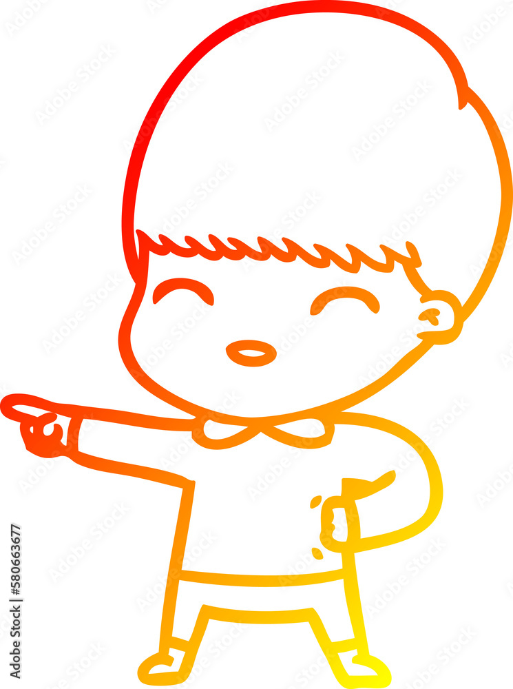 warm gradient line drawing happy cartoon boy warm gradient line drawing happy cartoon boy