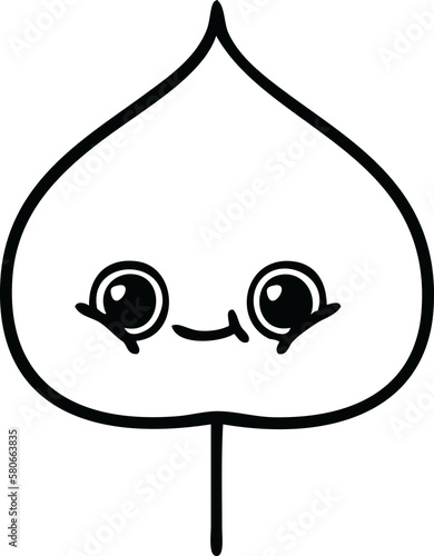 Slika na platnu line drawing cartoon expressional leaf