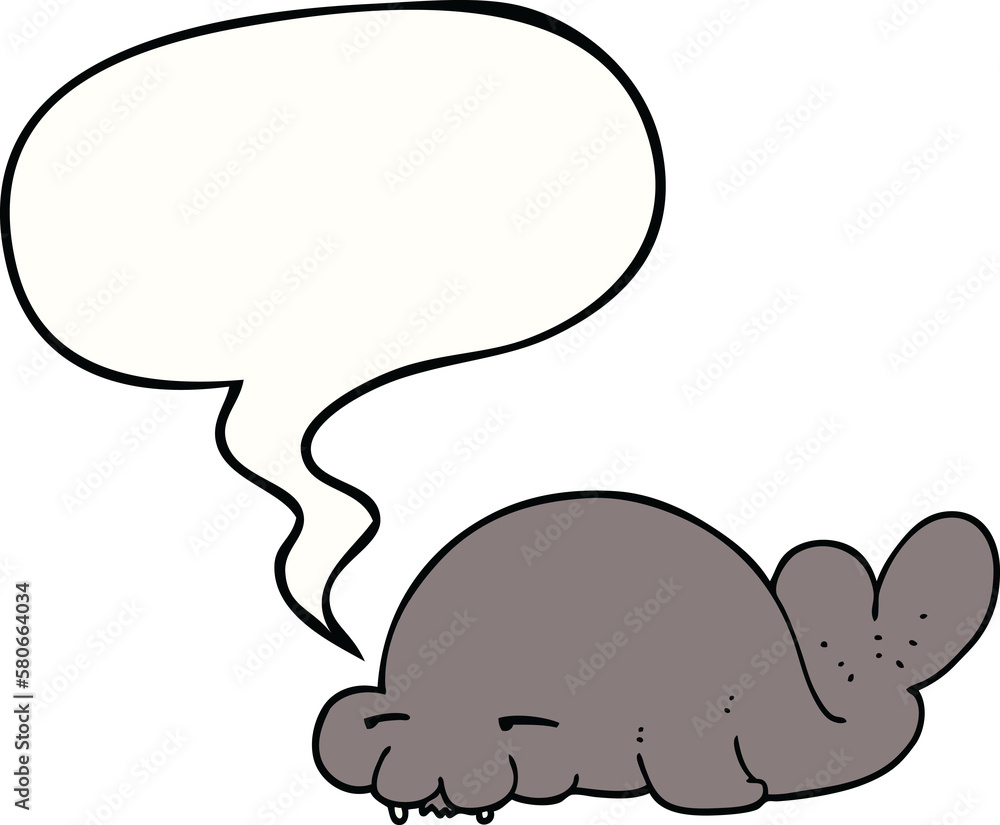 cartoon seal and speech bubble cartoon seal and speech bubble