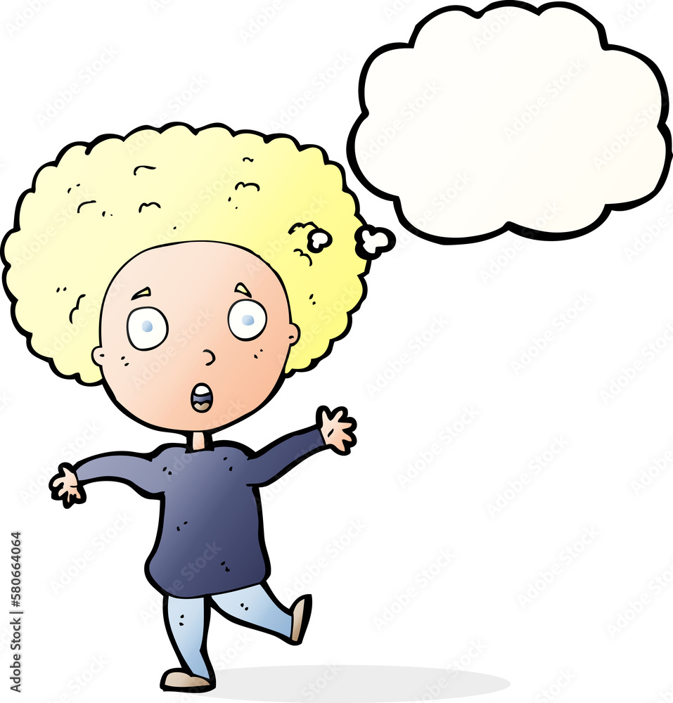 cartoon startled person with thought bubble cartoon startled person with thought bubble