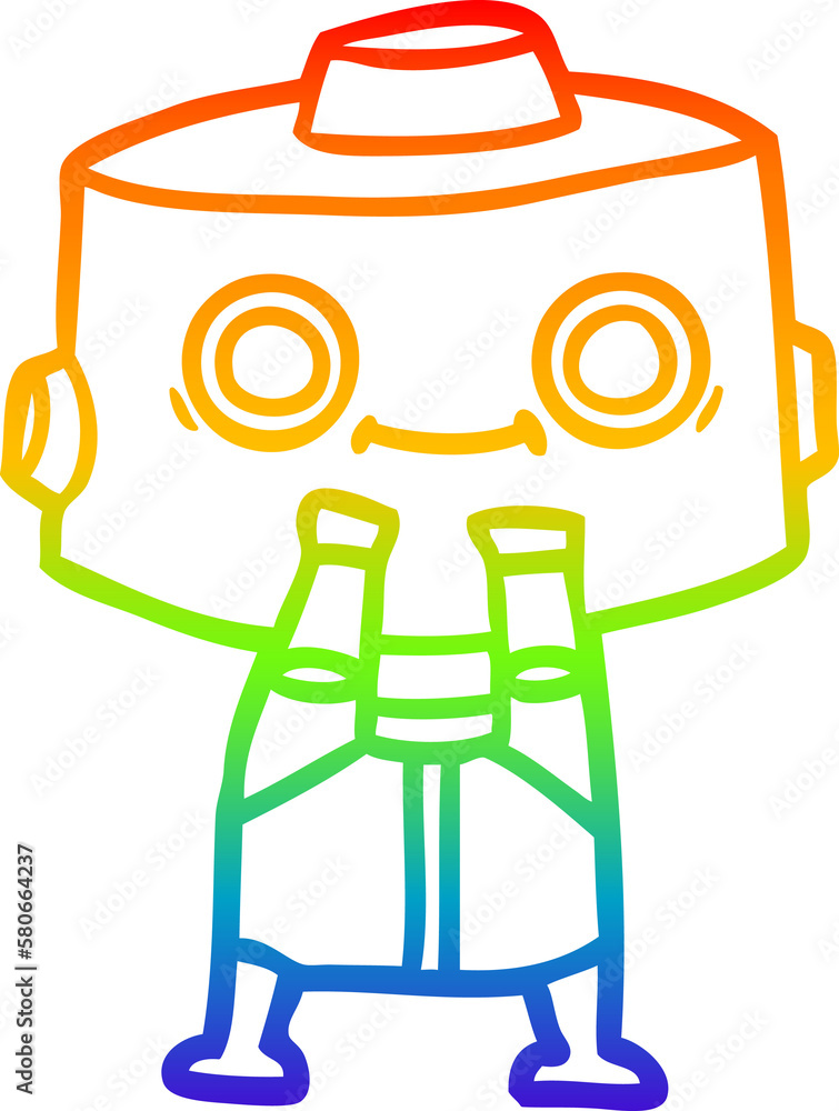 rainbow gradient line drawing cartoon robot rainbow gradient line drawing cartoon robot