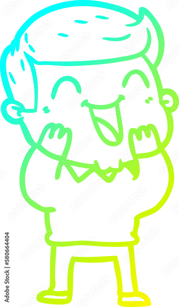 cold gradient line drawing cartoon man laughing cold gradient line drawing cartoon man laughing