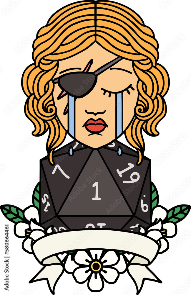 crying human rogue with natural one roll illustration crying human rogue with natural one roll illustration
