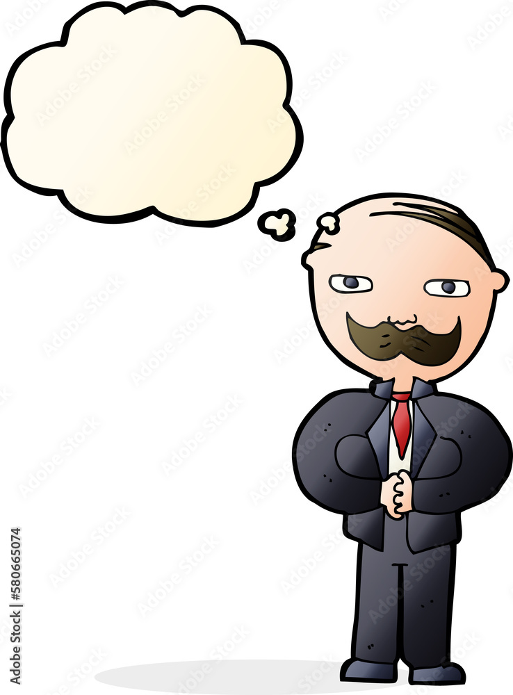 cartoon old man with mustache with thought bubble cartoon old man with mustache with thought bubble
