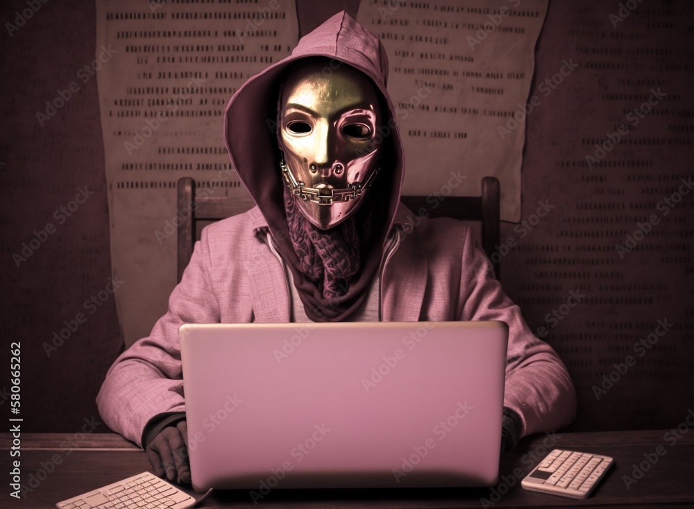 Anonymous hacker with crazy and weird fashion and steampunk style. Concept of hacking cybersecurity, cybercrime, cyberattack, etc. Anonymous hacker with crazy and weird fashion and steampunk style. Concept of hacking cybersecurity, cybercrime, cyberattack, etc.