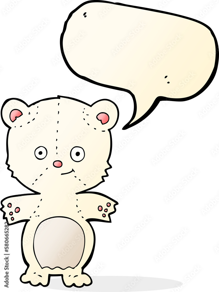 cartoon polar bear cub with speech bubble cartoon polar bear cub with speech bubble