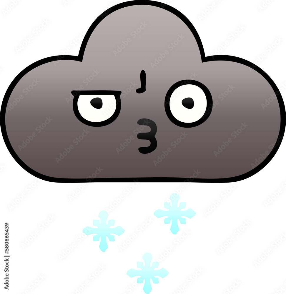 gradient shaded cartoon storm snow cloud gradient shaded cartoon storm snow cloud