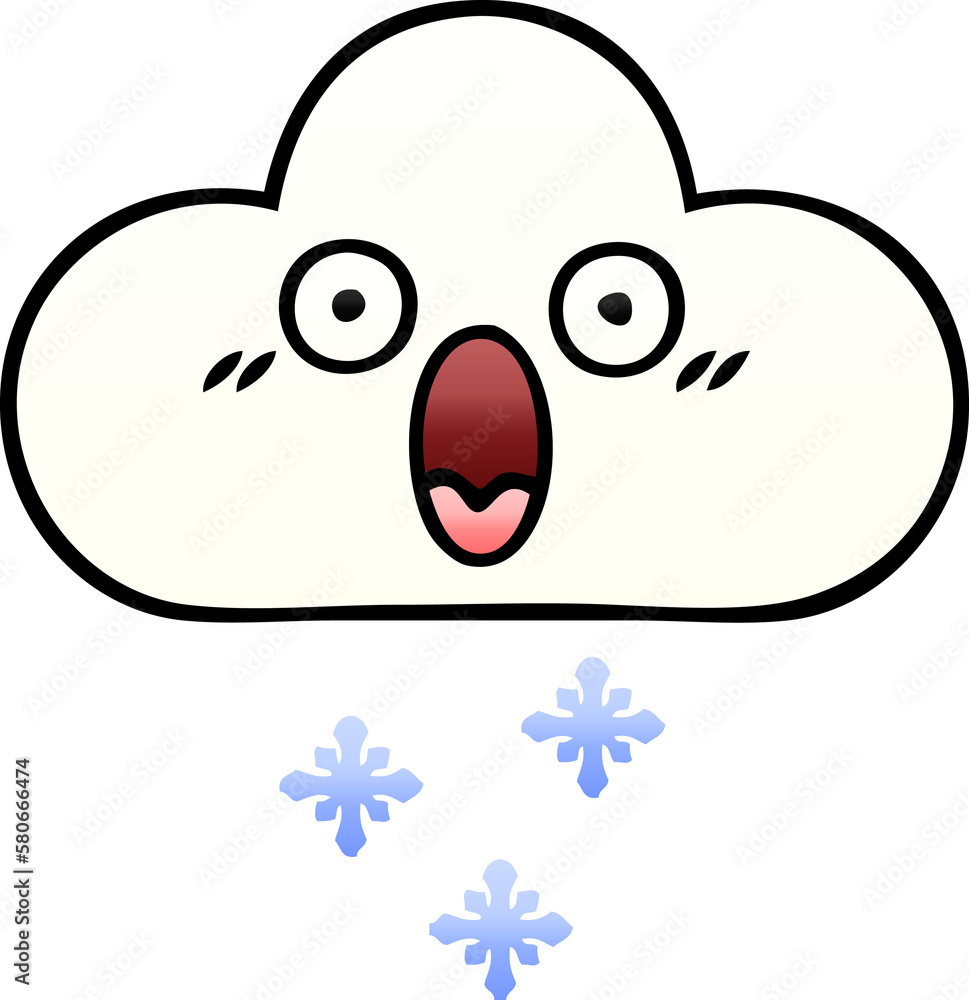 gradient shaded cartoon snow cloud gradient shaded cartoon snow cloud