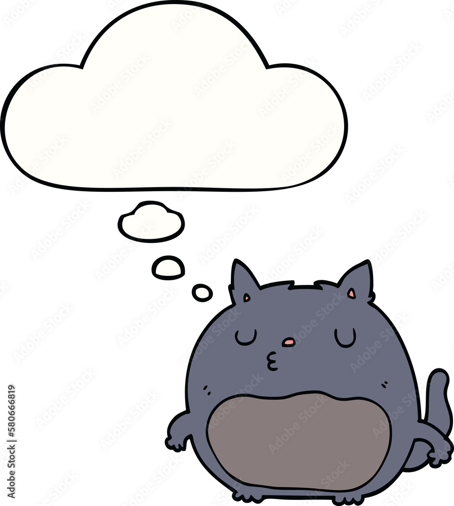 cartoon cat and thought bubble cartoon cat and thought bubble