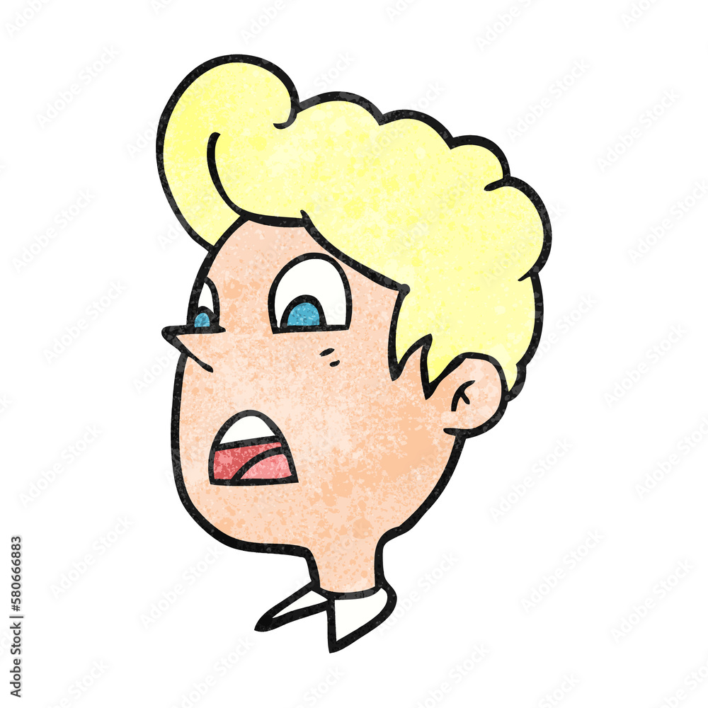 textured cartoon shocked man textured cartoon shocked man