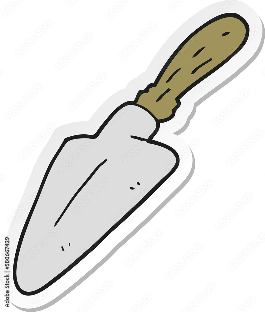 Obraz premium sticker of a cartoon trowel