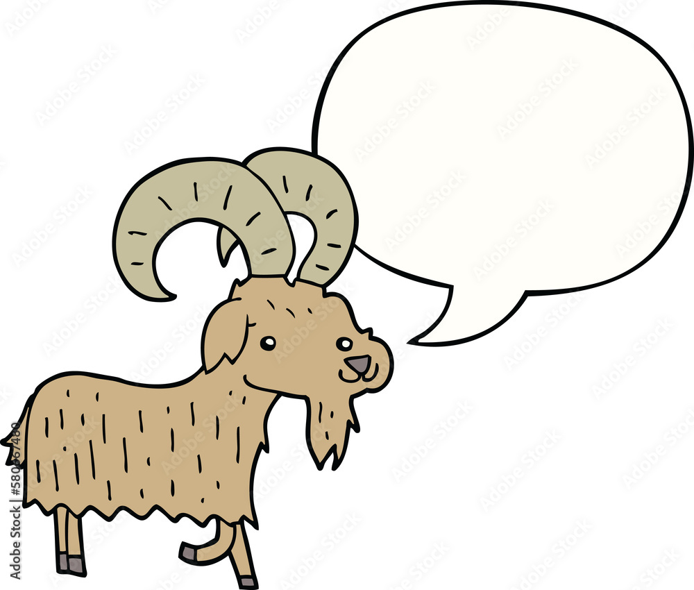 Fototapeta premium cartoon goat and speech bubble