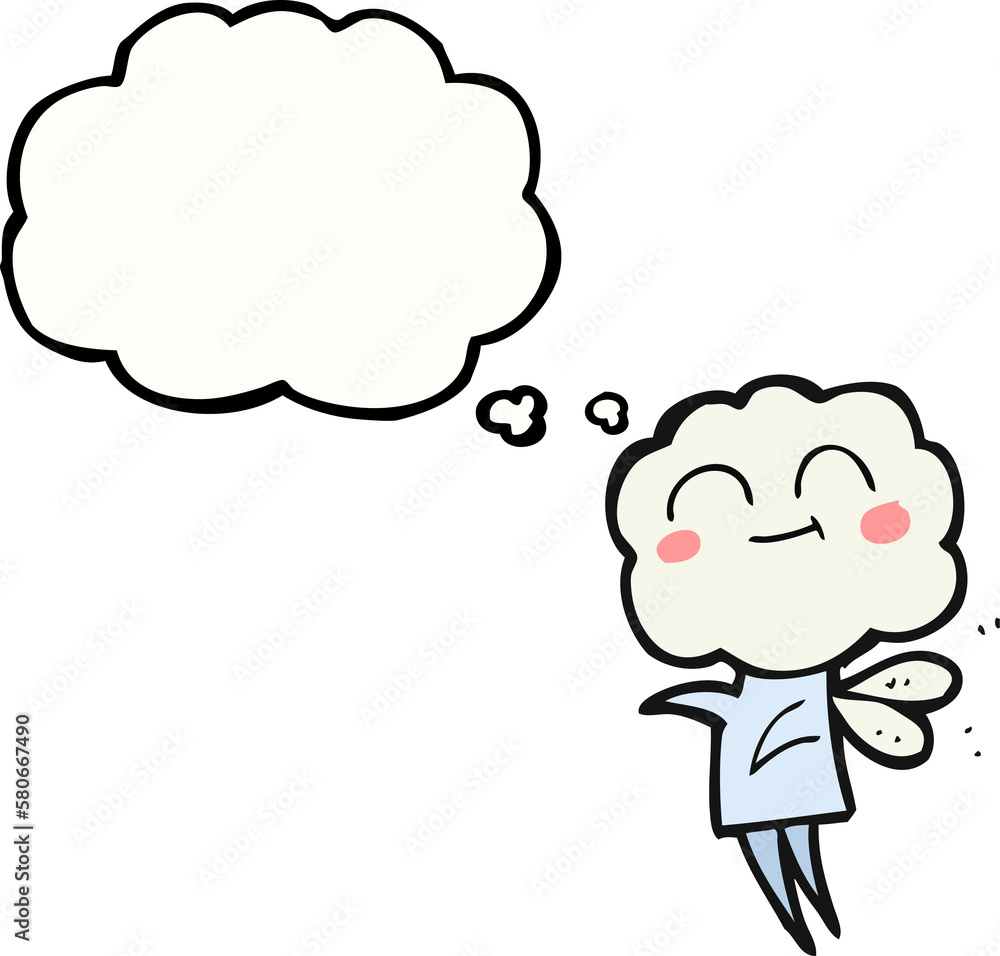 thought bubble cartoon cute cloud head imp