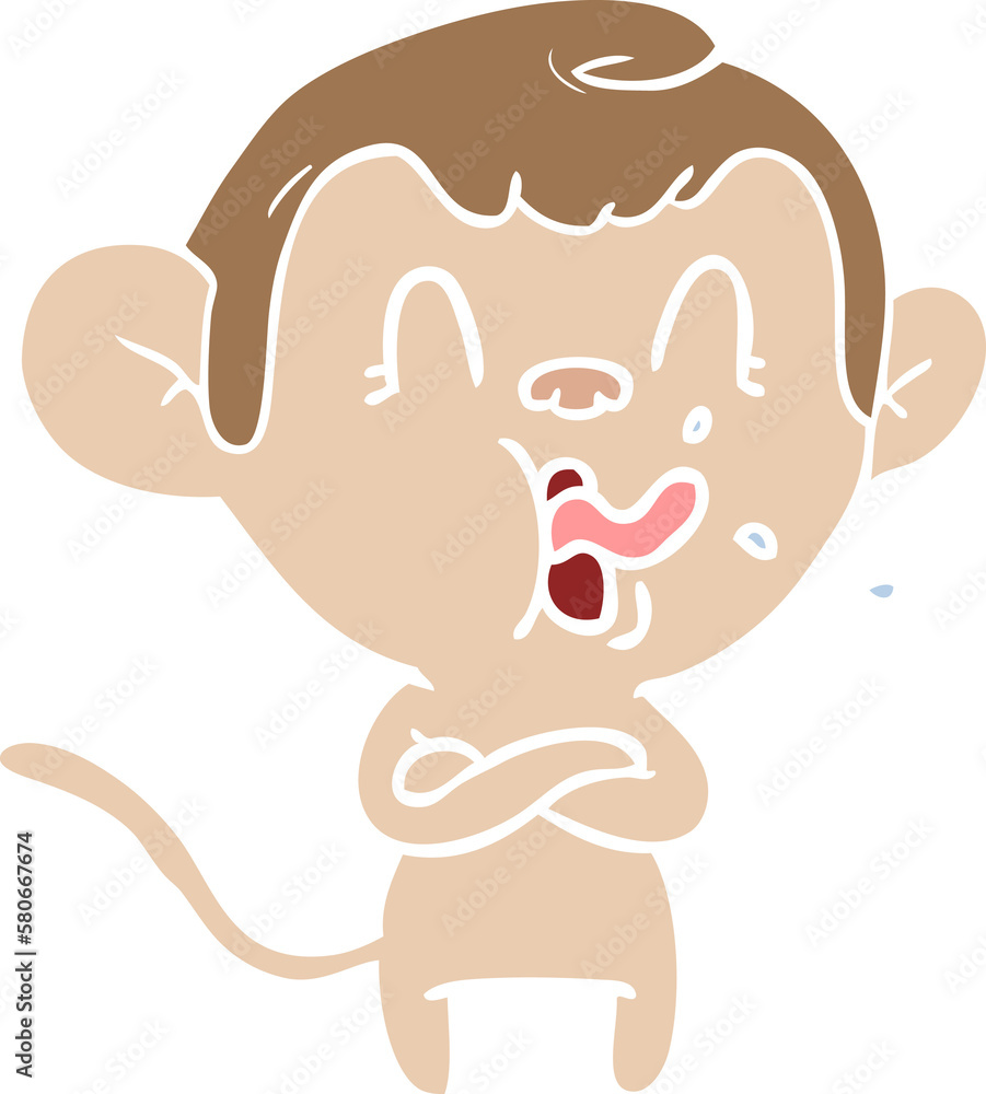 crazy flat color style cartoon monkey crazy flat color style cartoon monkey
