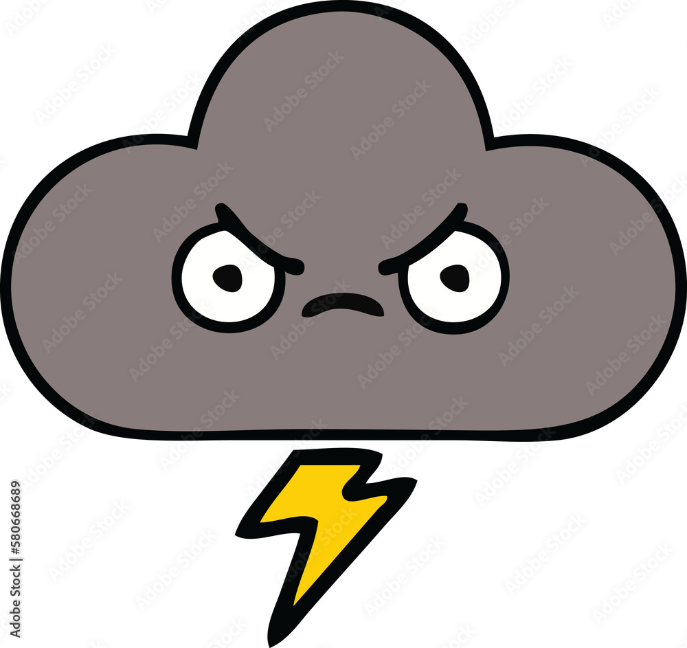 Obraz premium cute cartoon storm cloud
