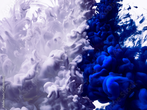 Acrylic paint underwater photography abstract background