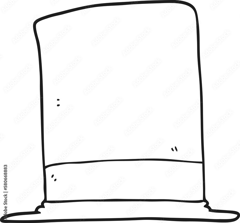 black and white cartoon top hat black and white cartoon top hat