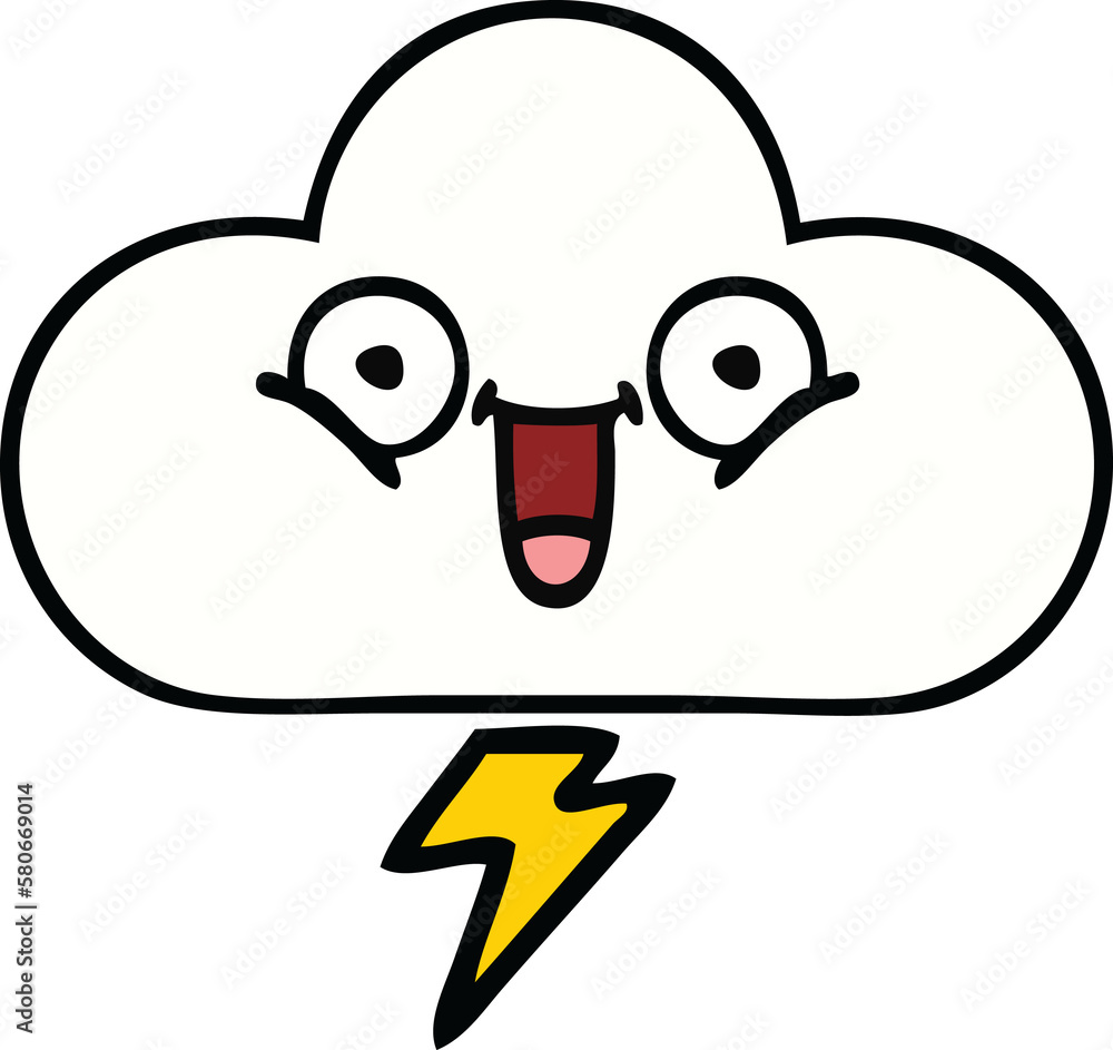 cute cartoon thunder cloud cute cartoon thunder cloud