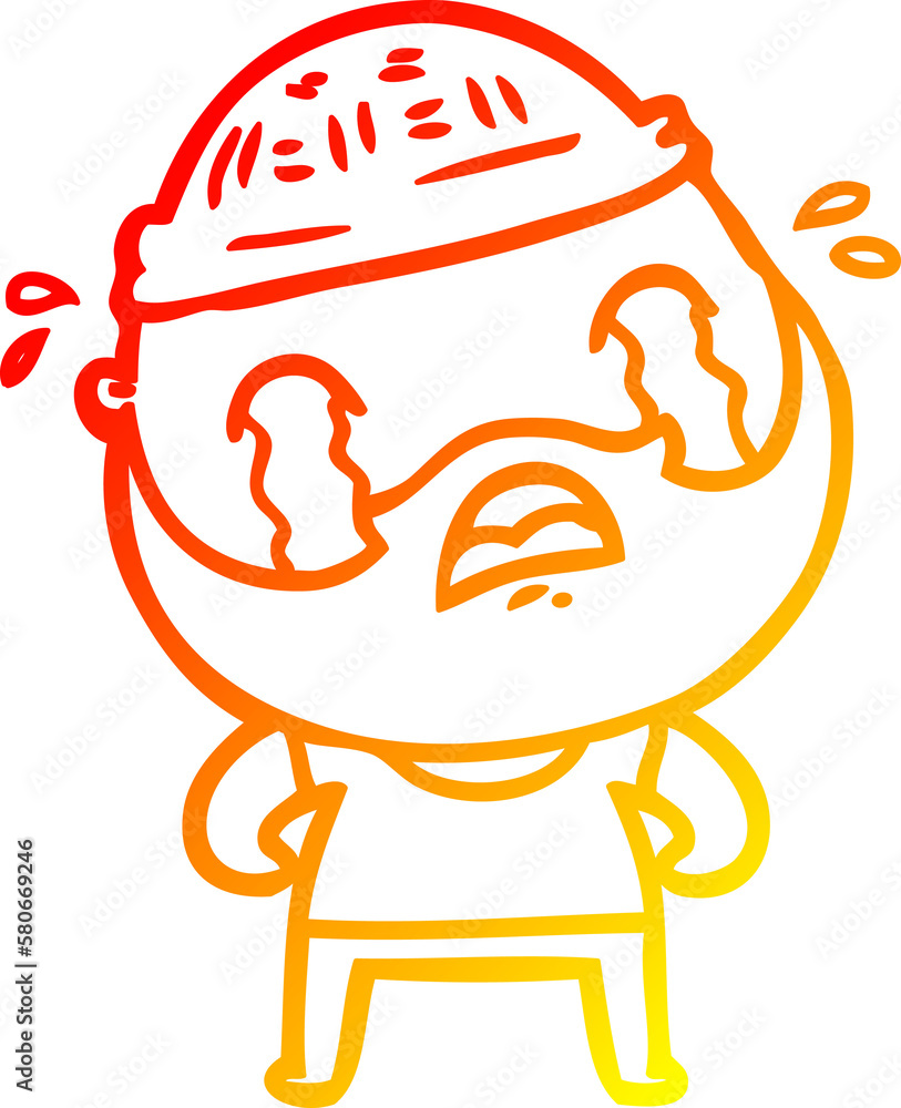warm gradient line drawing cartoon bearded man crying warm gradient line drawing cartoon bearded man crying