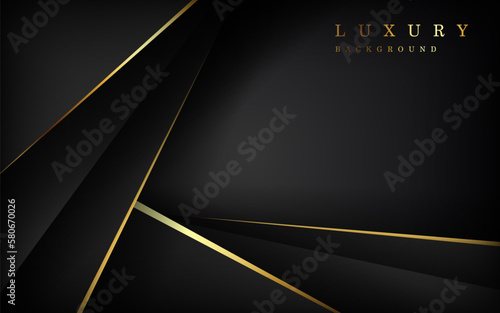 abstract black golden line overlap layers luxury background. eps10 vector
