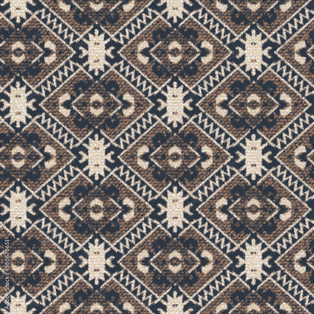 Tribal vector ornament. Seamless African pattern. Ethnic carpet with chevrons. Aztec style. Geometric mosaic on the tile, majolica. Ancient interior. Modern rug. Geo print on textile. Kente Cloth.