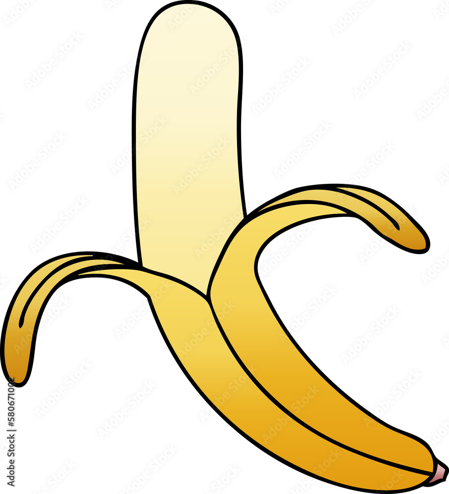 quirky gradient shaded cartoon banana quirky gradient shaded cartoon banana