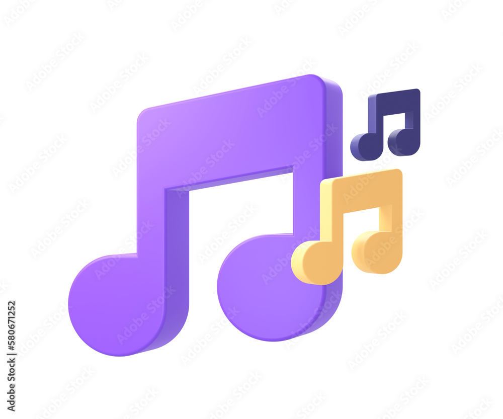 3d purple music note icon for UI UX web mobile apps social media ads designs 3d purple music note icon for UI UX web mobile apps social media ads designs