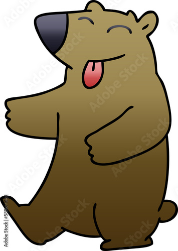 quirky gradient shaded cartoon bear