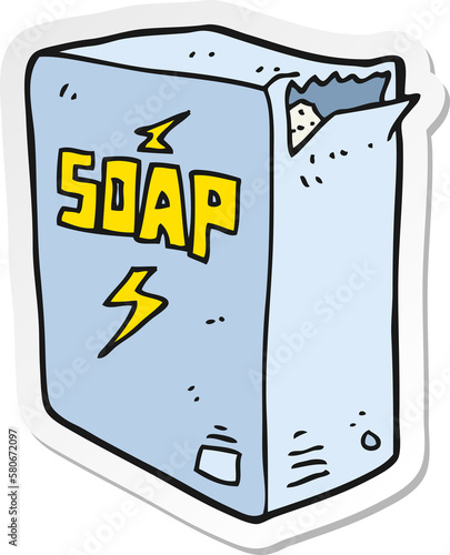 sticker of a cartoon soap box