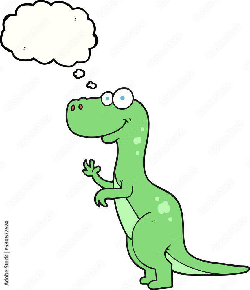 Obraz premium thought bubble cartoon dinosaur