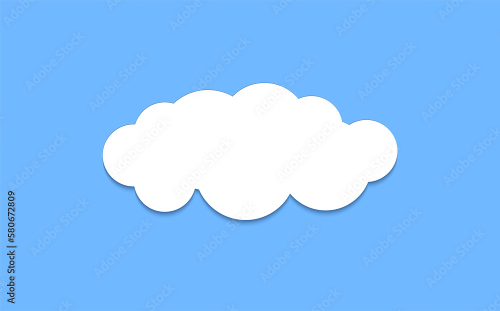 Cloud graphic shapes. Data design element. Vector cloudy bubble set isolated on blue background Cloud graphic shapes. Data design element. Vector cloudy bubble set isolated on blue background