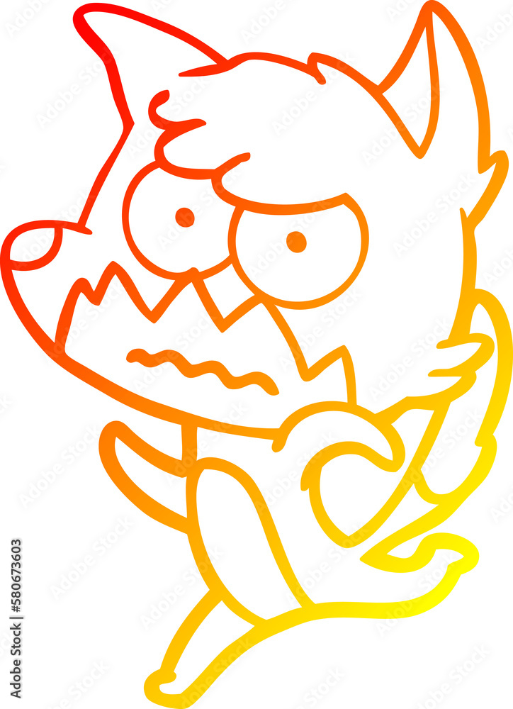 warm gradient line drawing cartoon annoyed fox warm gradient line drawing cartoon annoyed fox
