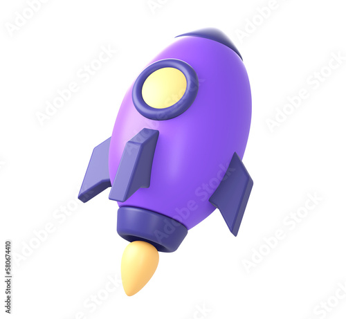 Wallpaper Mural 3d purple rocket launch side icon for UI UX web mobile apps social media ads designs Torontodigital.ca