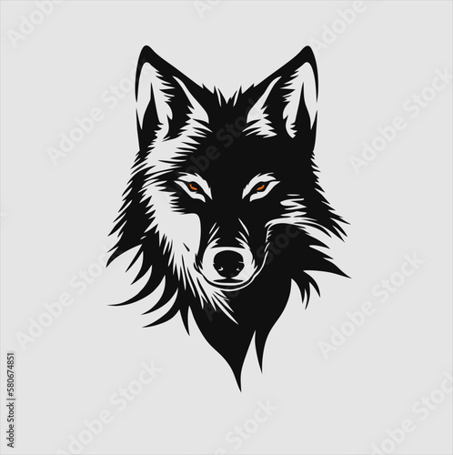 wolf head vector icon, wolf head illustration design