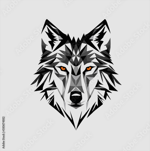 wolf head vector icon, wolf head illustration design