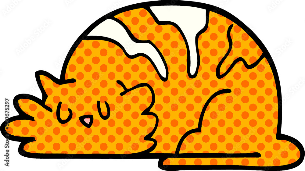 cartoon doodle sleepy cat cartoon doodle sleepy cat