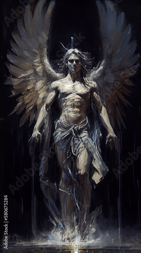 digital art of an angel, religion, christianity, jesus, god, bible, created with ai