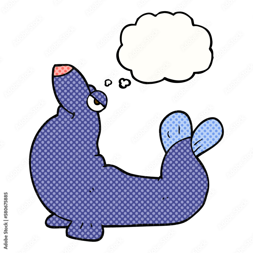 thought bubble cartoon proud seal thought bubble cartoon proud seal