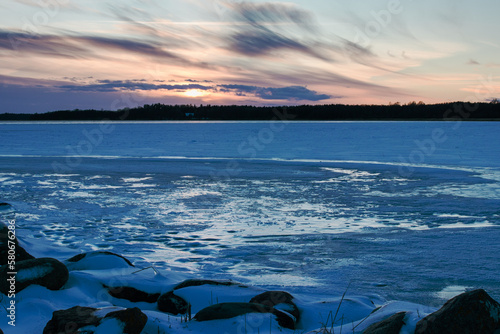 Fototapeta Naklejka Na Ścianę i Meble -  sunset over the lake mamry