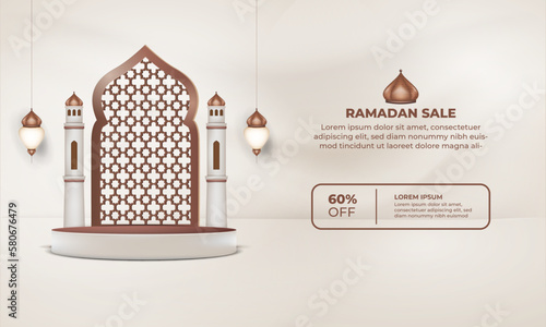 ramadan sale frame mosque with a price tag for 50 off