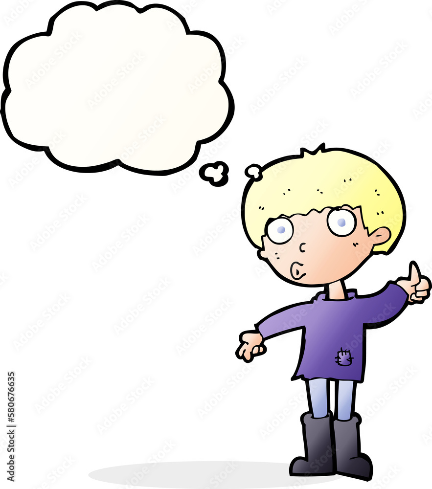 cartoon boy asking question with thought bubble cartoon boy asking question with thought bubble