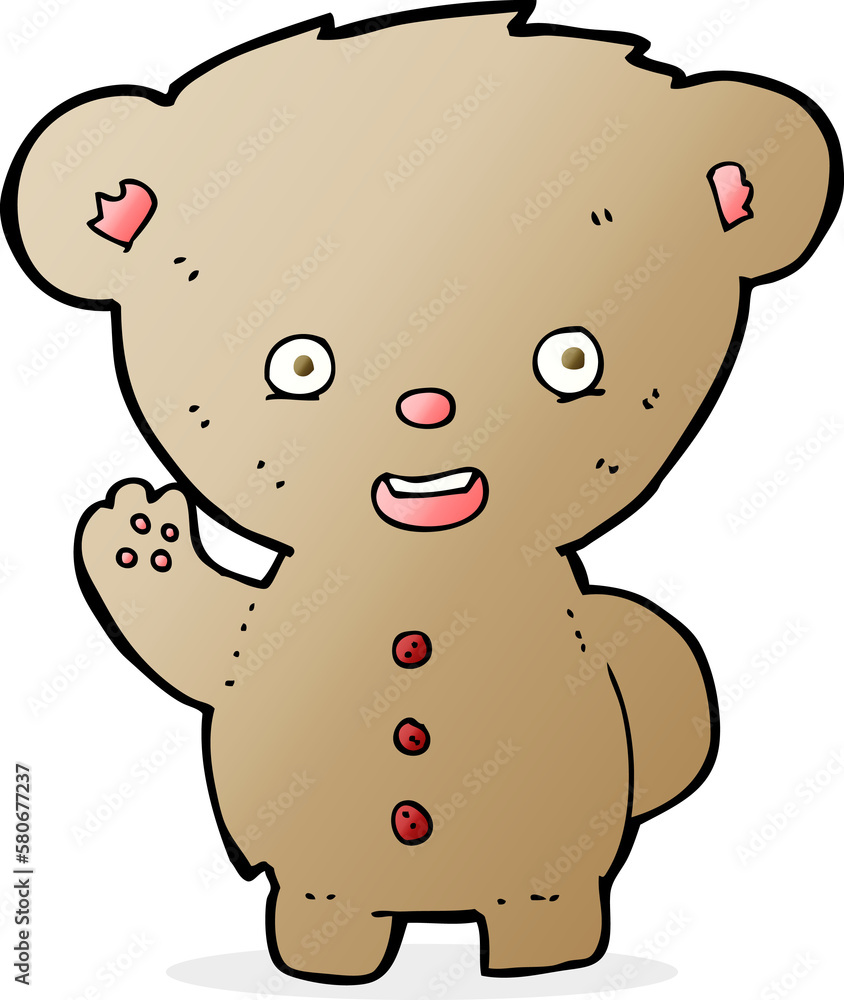 cartoon teddy bear waving cartoon teddy bear waving