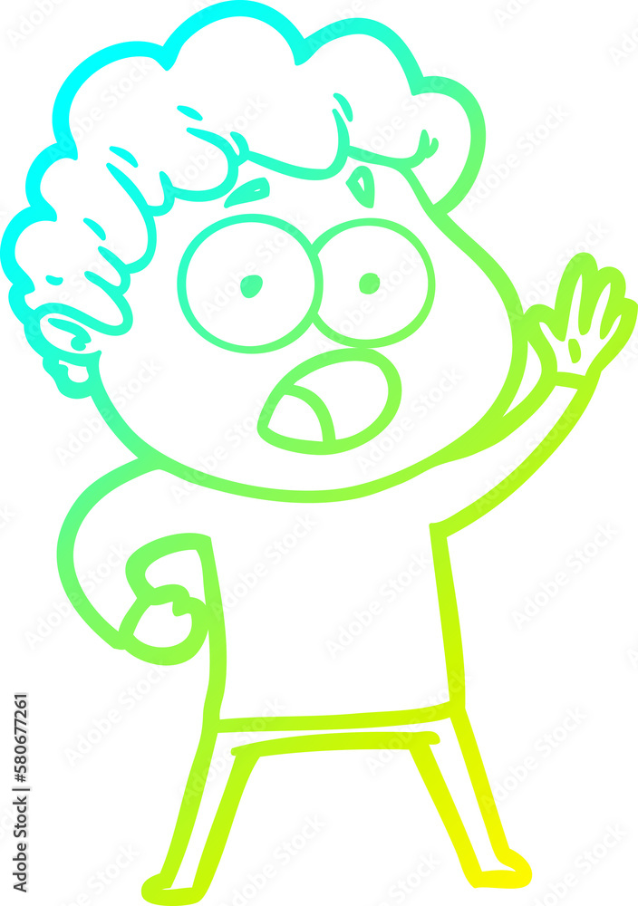 cold gradient line drawing cartoon man gasping in surprise cold gradient line drawing cartoon man gasping in surprise