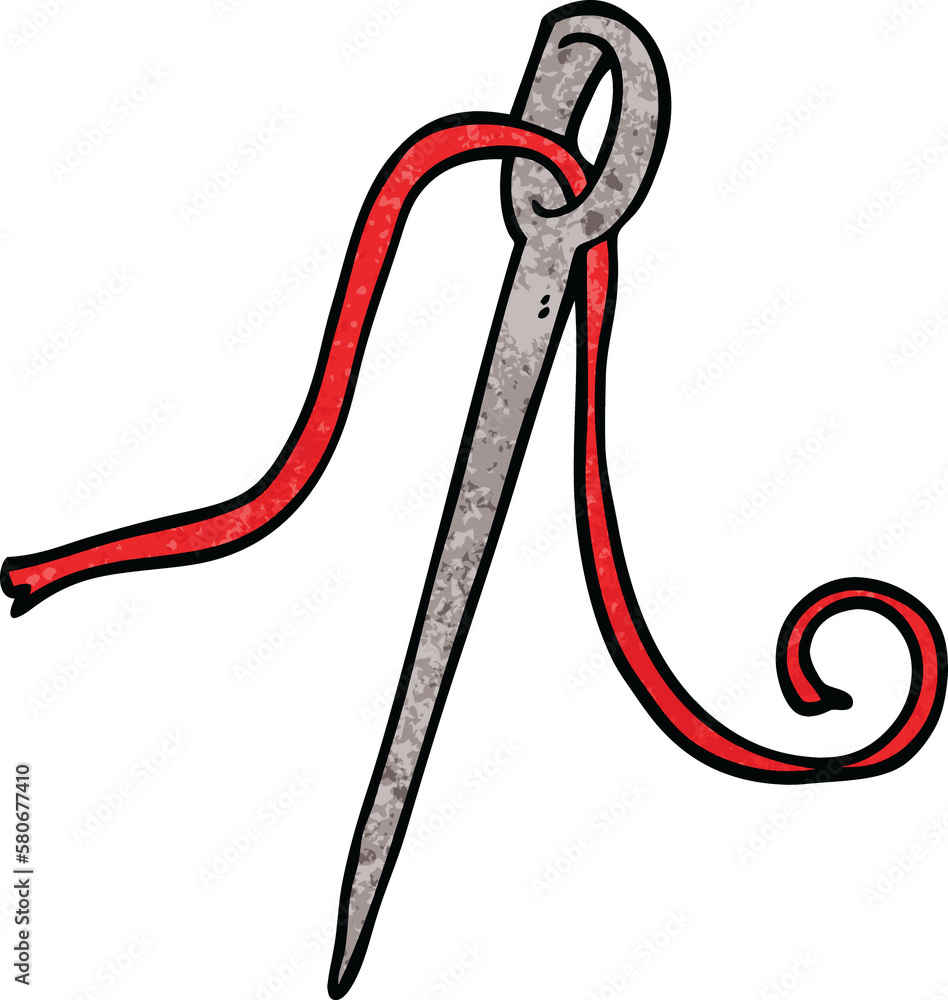 cartoon doodle needle and thread cartoon doodle needle and thread