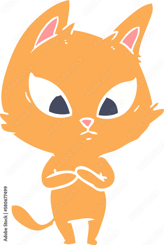 confused flat color style cartoon cat confused flat color style cartoon cat