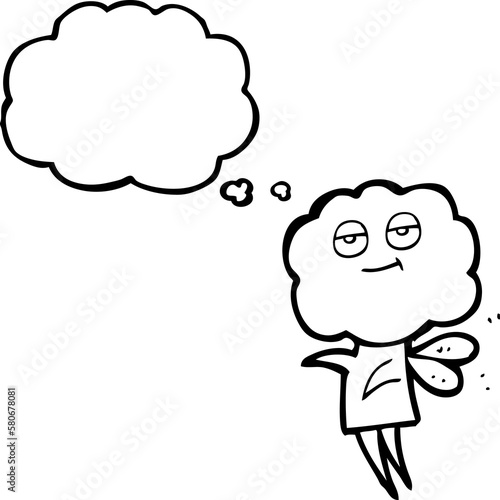 thought bubble cartoon cute cloud head imp
