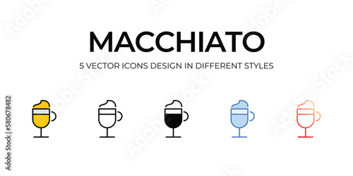 macchiato icons set vector illustration. vector stock,