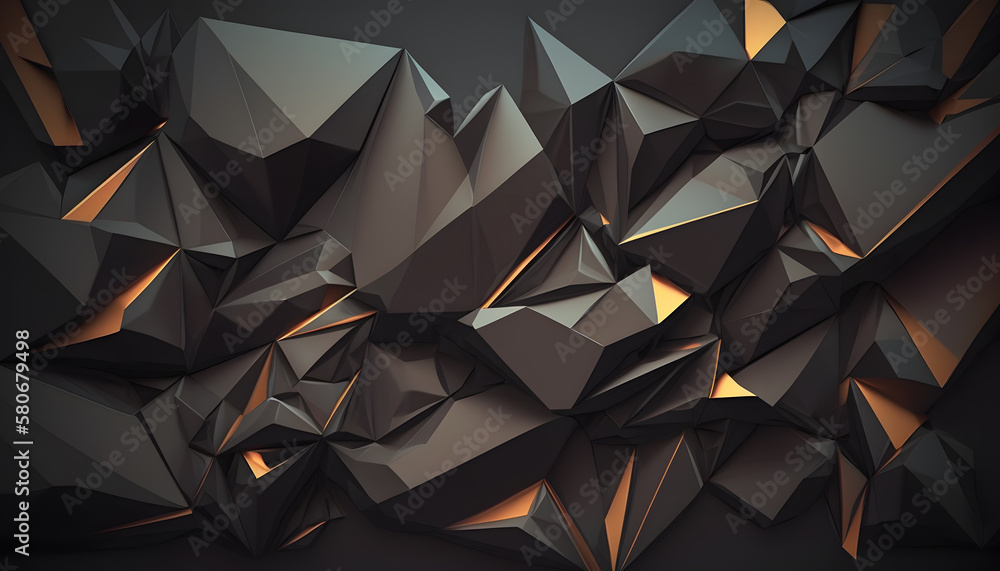 Fototapeta premium Dark abstract polygonal background